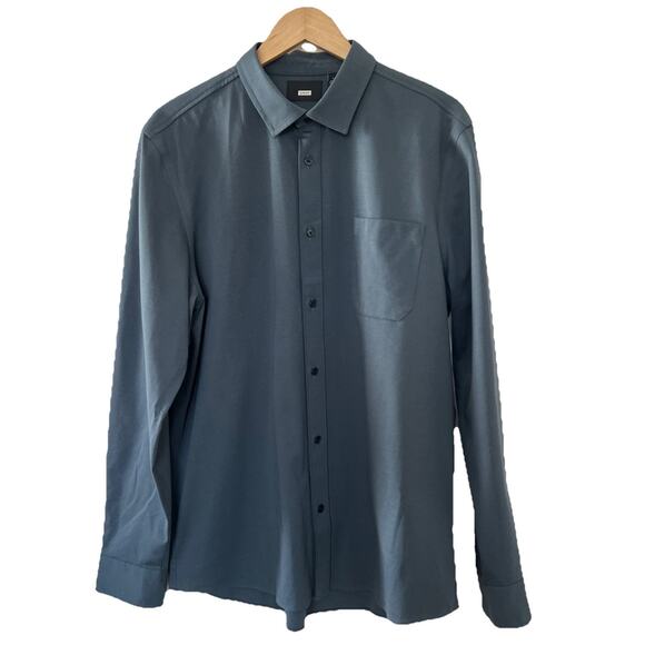 NWT Away Travel The Anywhere Shirt Mens Large Button Up Slate Blue Business Work - Picture 1 of 9